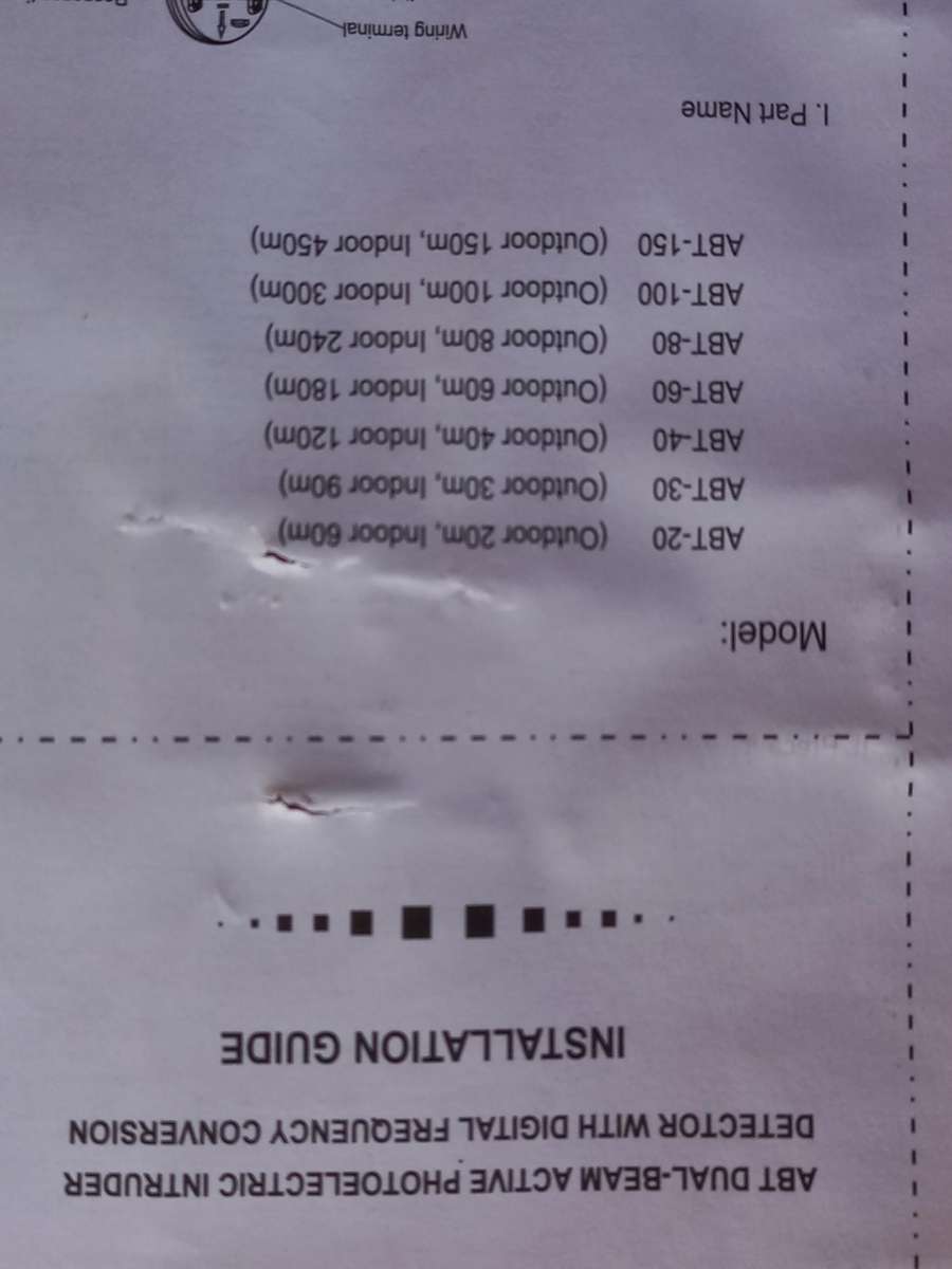ABT Dual IR alarm beam set -Transmitter & Reciever 150m outdoor & 450m indoor (2x sets available)