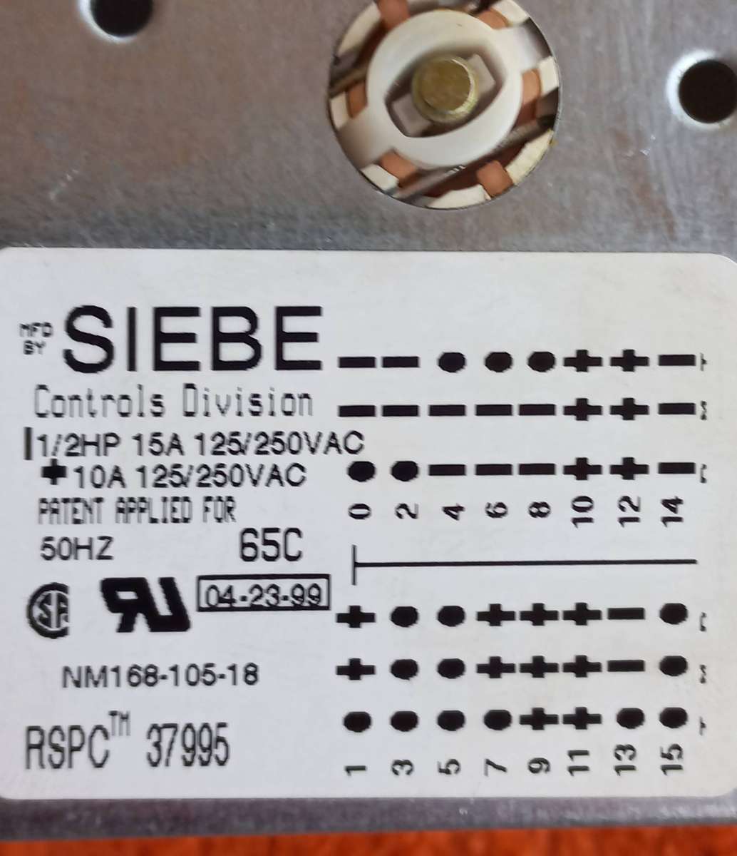 Speed Queen Washing Machine Timer & knob- RSPC no.: 37995 , Fits models: RWM274 & LWS11A