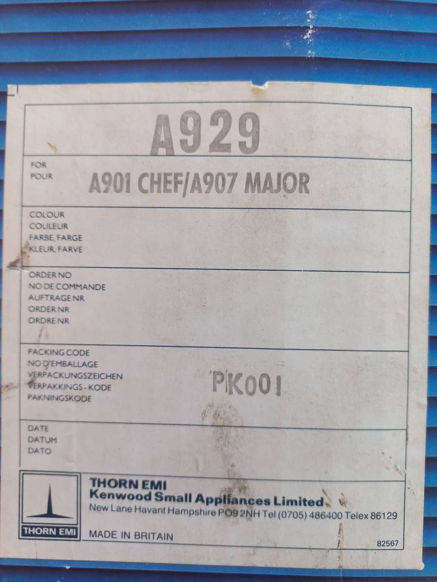 Kenwood mixer high speed slicer & shredder attachment A929 for A901 Chef / A907 Major