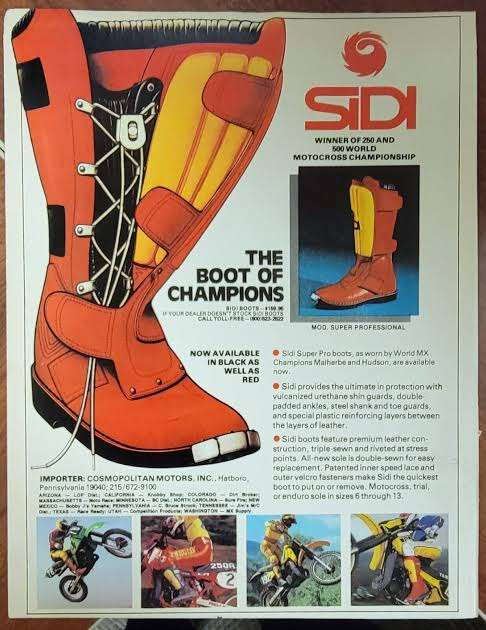 Vintage motocross boots size 8 - SiDi 1983 (42 years old) still good condition - see photo article