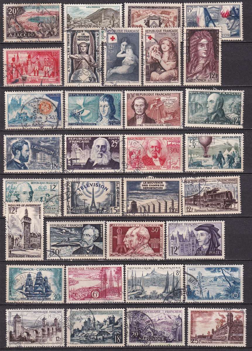 France sets and part sets to 1978, used              ( 15 SCANS)
