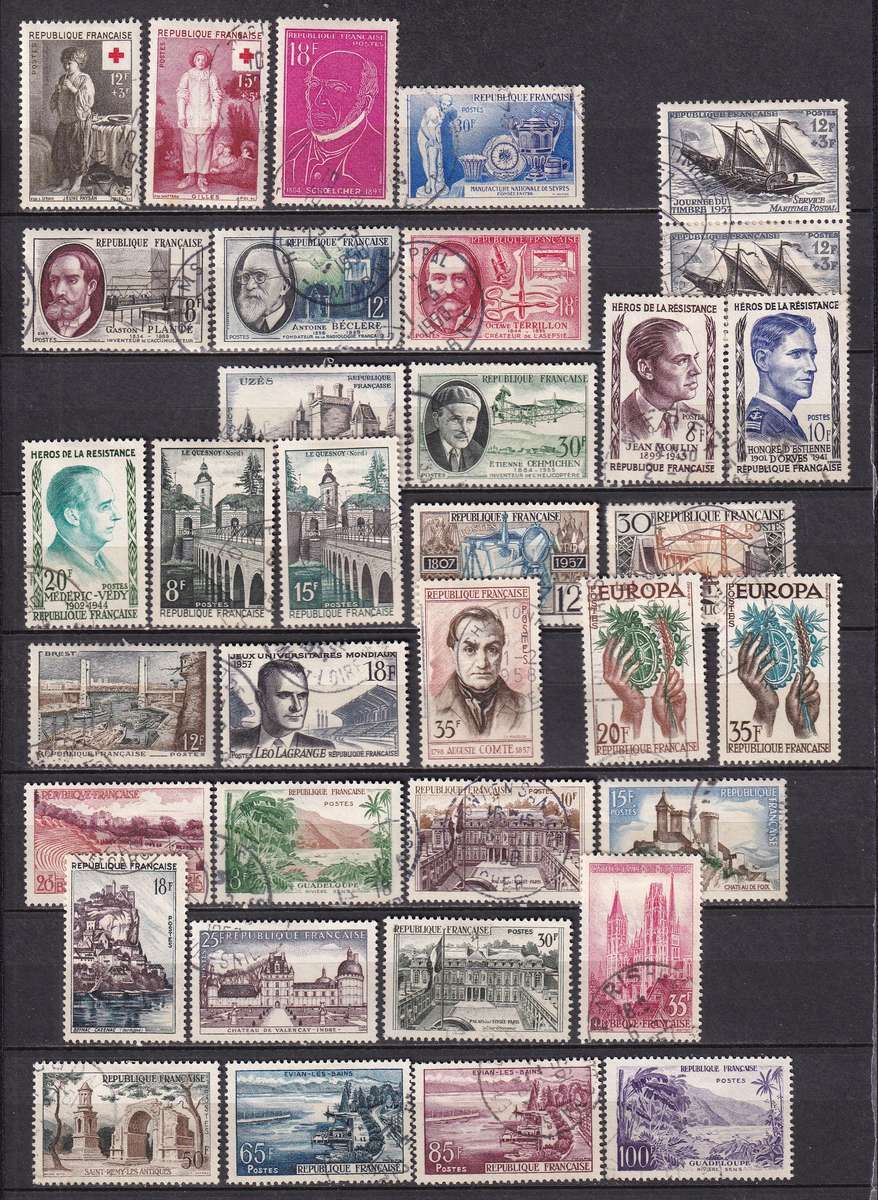 France sets and part sets to 1978, used              ( 15 SCANS)