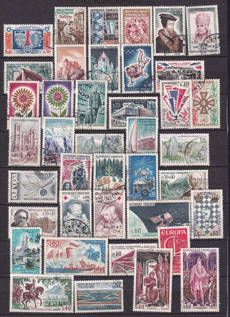 France sets and part sets to 1978, used              ( 15 SCANS)