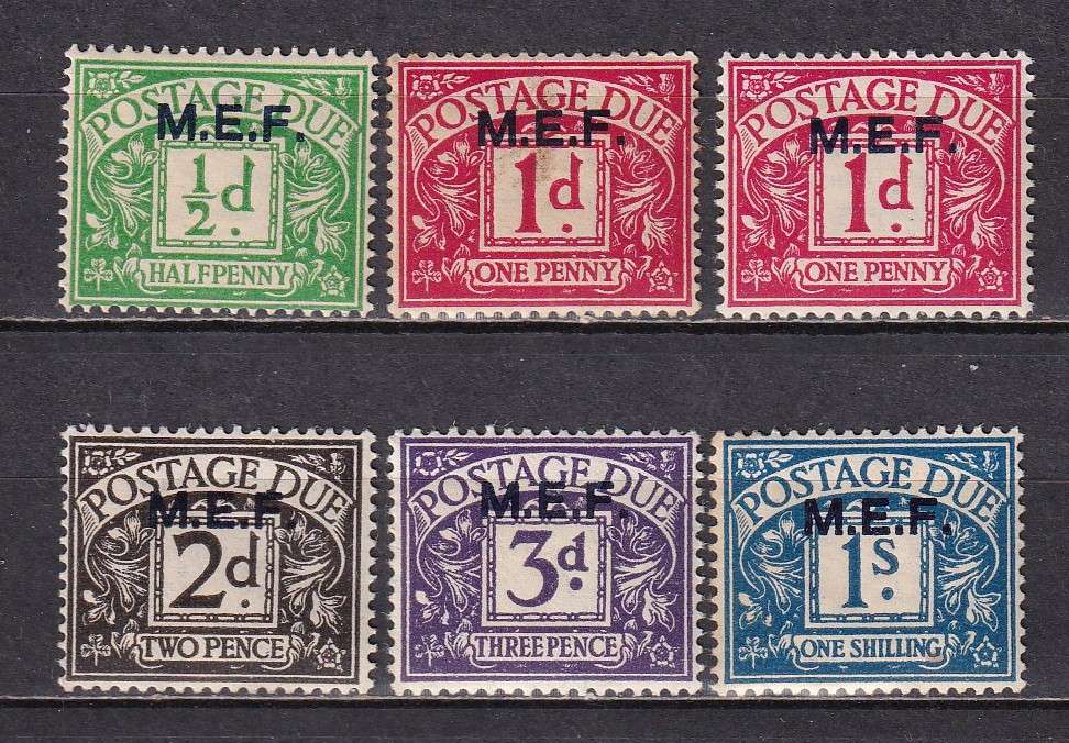 GB post offices abroad ( Middle East Forces ) part Postage due set, M/H