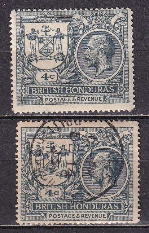 British Honduras 1922 KG V 4c slate, M/H & used               (SG 123 , CV £16 )