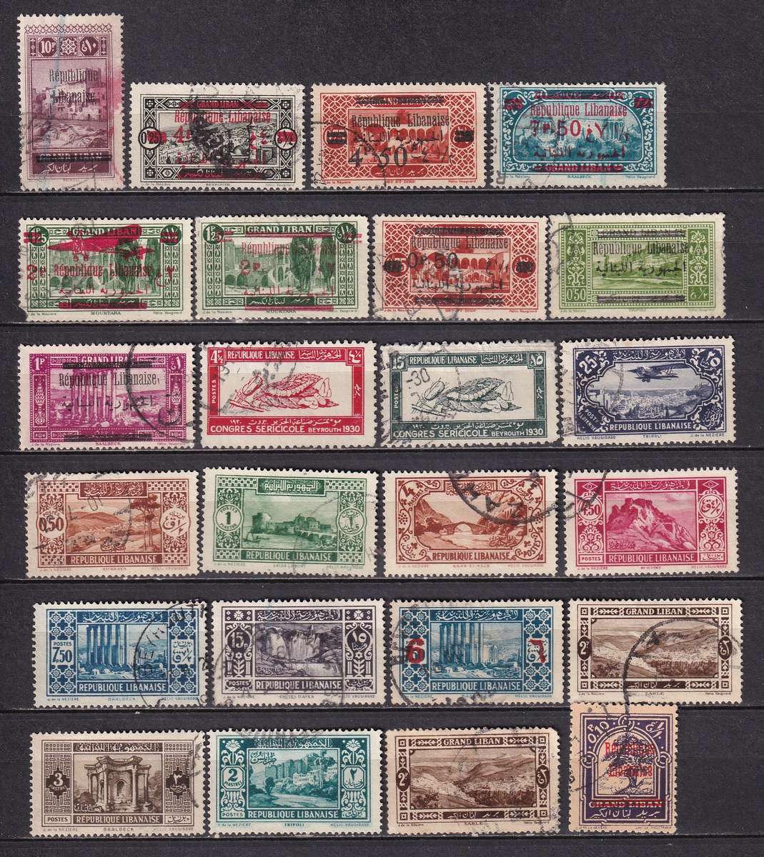 Lebanon part sets, M/H & used               (2 x SCANS)
