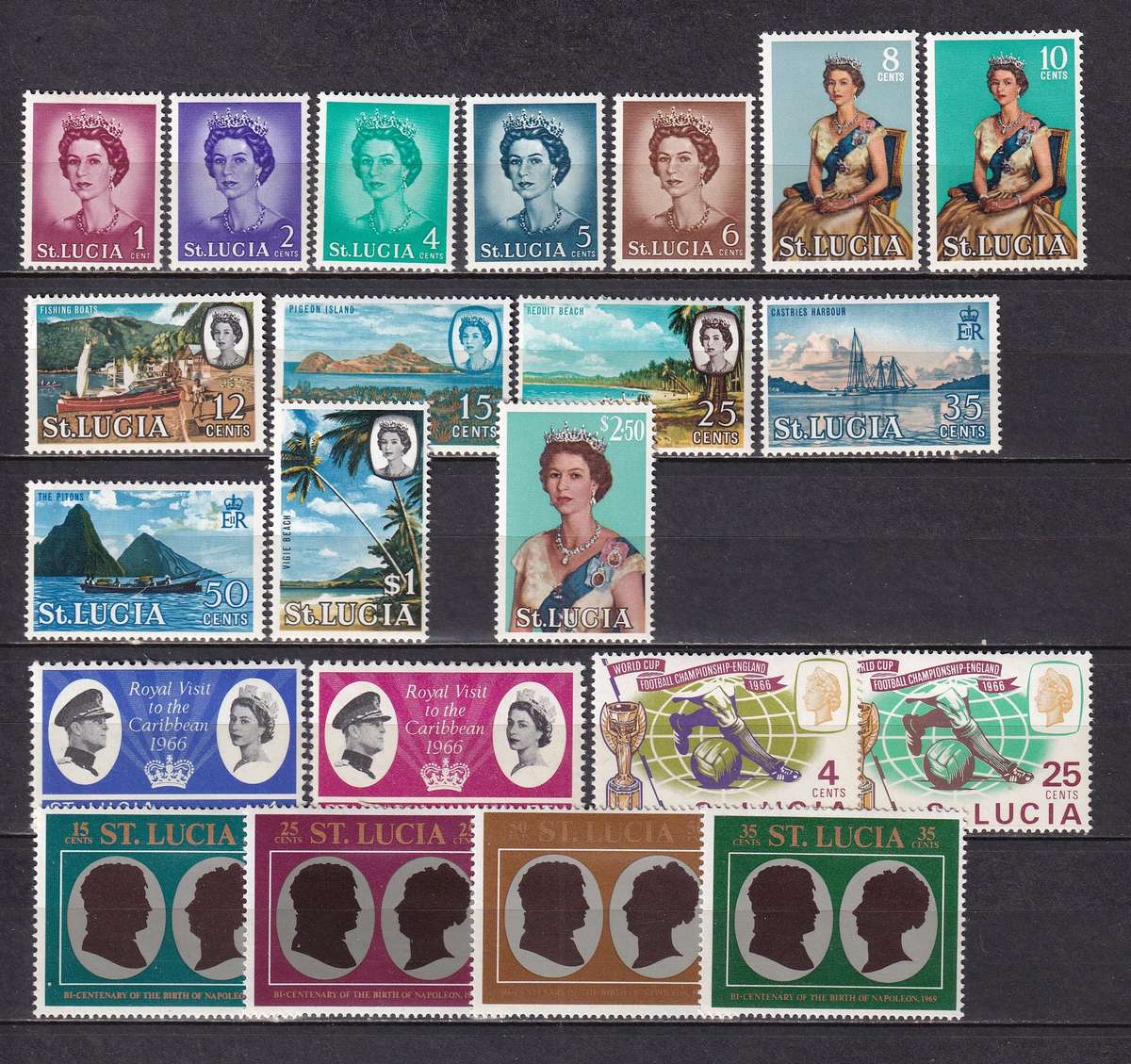 St Lucia 1937> sets & part sets , M/H & MNH                ( 2 X SCANS)