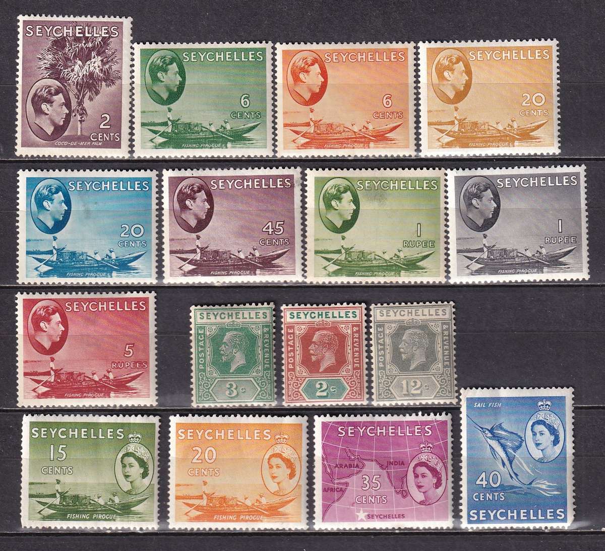 Seychelles 1903>> KE & KG V, QE part sets , M/H               (CV £45+)