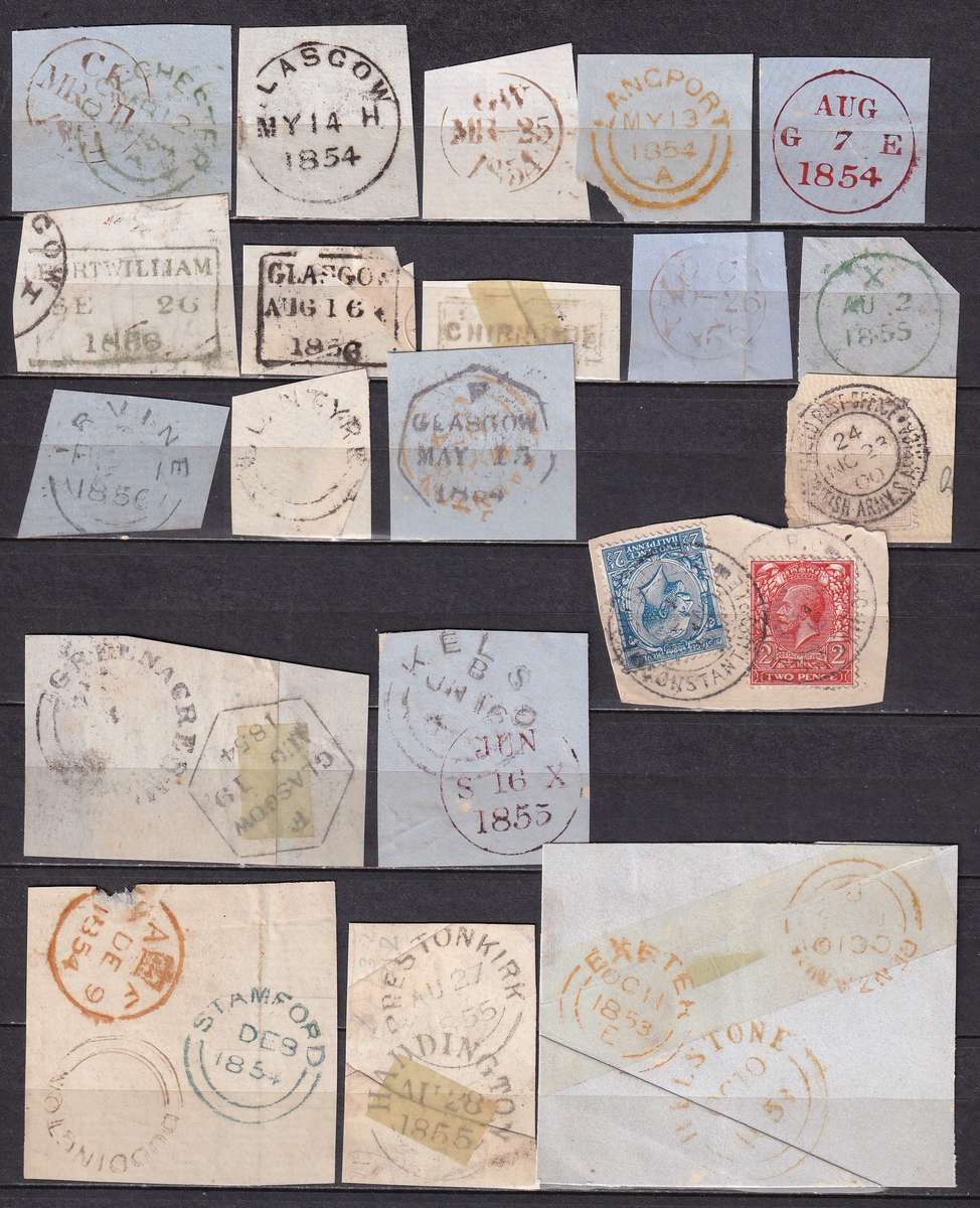 GB 1800's POSTMARKS , used               (3 SCANS)