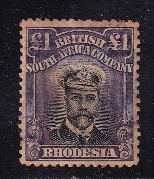 BSAC 1913 KGV £1 black & purple revenue ,Die II Perf 14, used      (small thin)