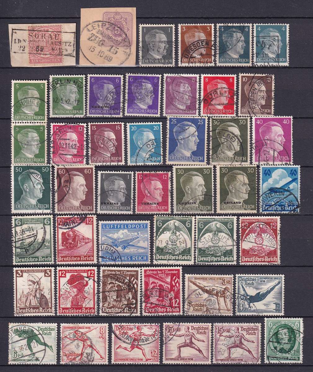 Germany and colonies postmark part sets, used              (2 X SCANS)