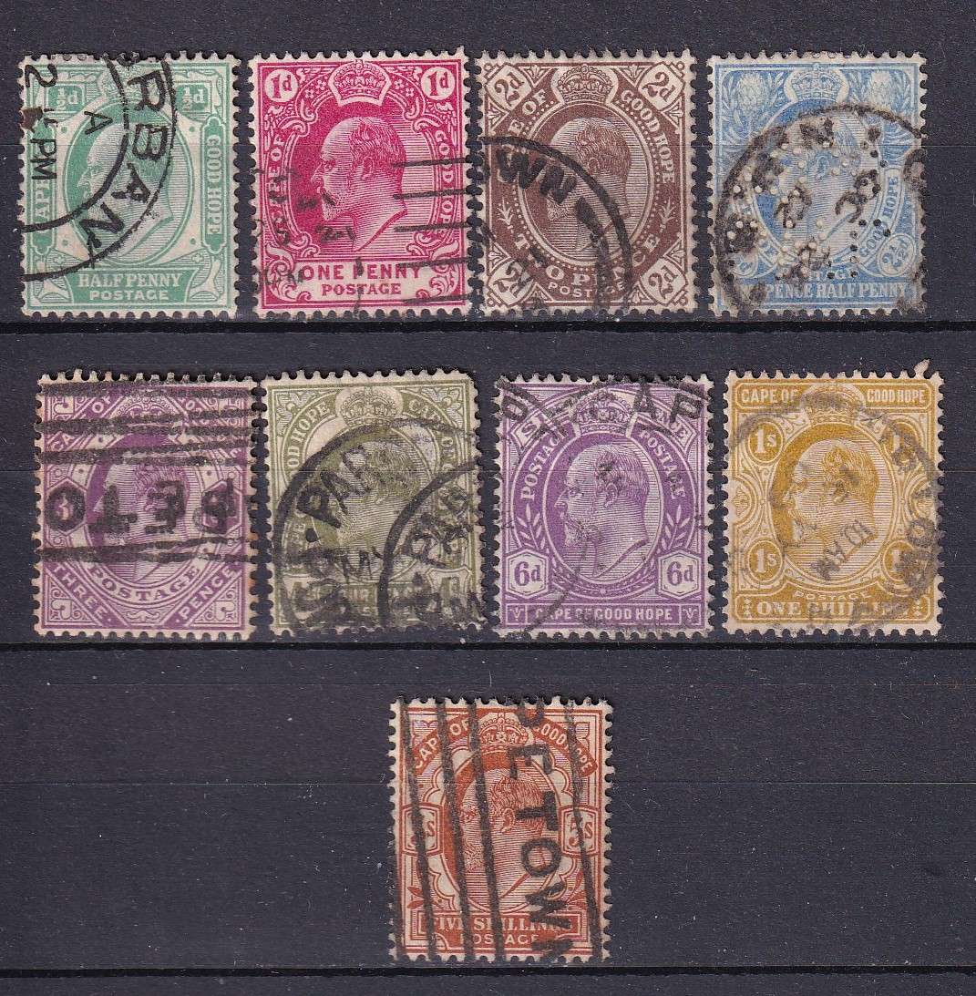 Cape of Good Hope 1902 KE set , used               (SACC 65-73)