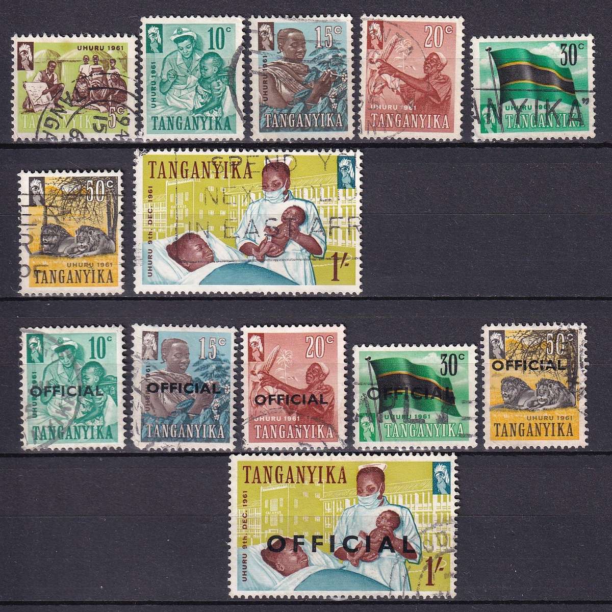 Tanganyika 1961> part sets, used
