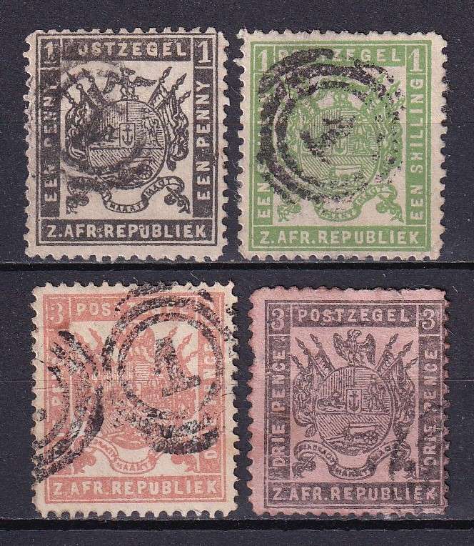 Transvaal 1883 set, used              (SACC 174-177, CV R 330)