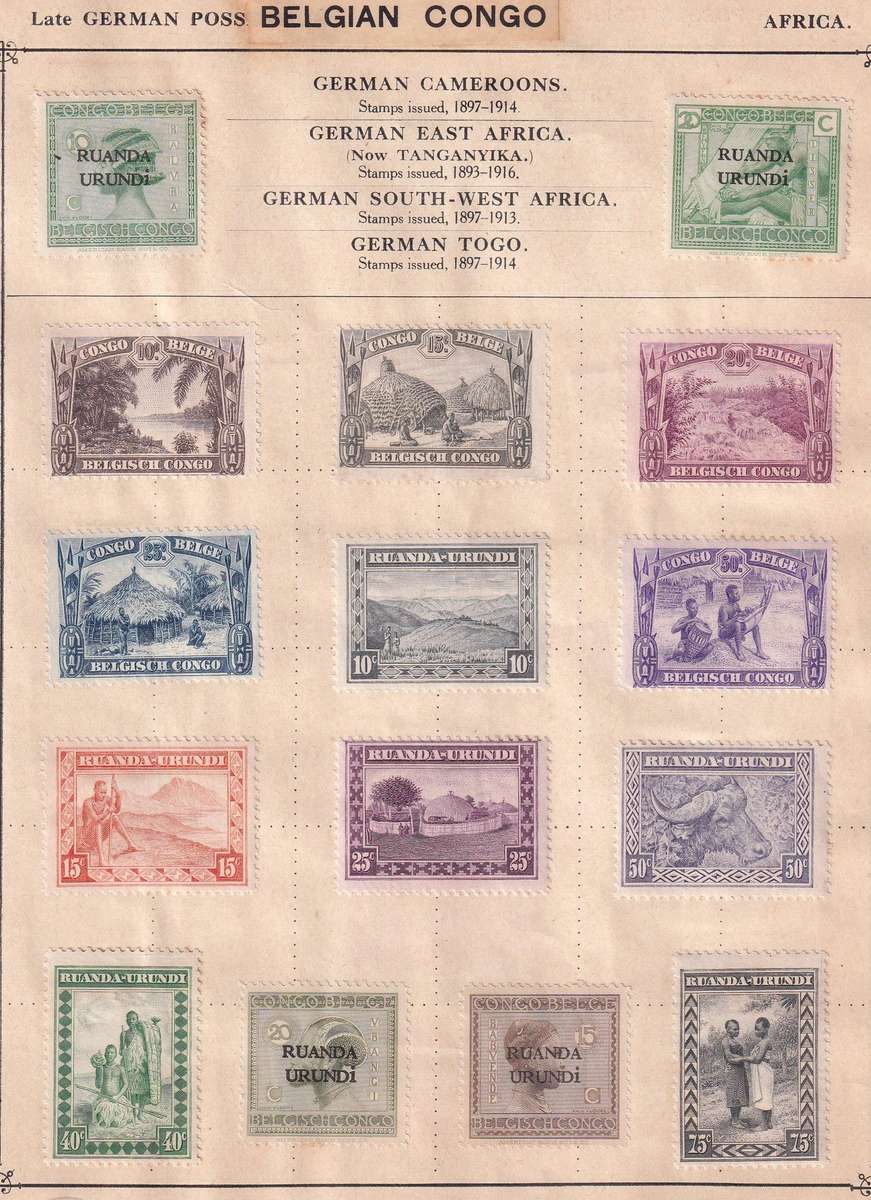 Belgian Congo ,Ethiopie part sets, M/H & used  (note stamp adherence to pages)    ( 6 x SCANS)