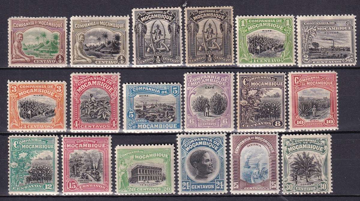 Mozambique 1918 part set , M/H