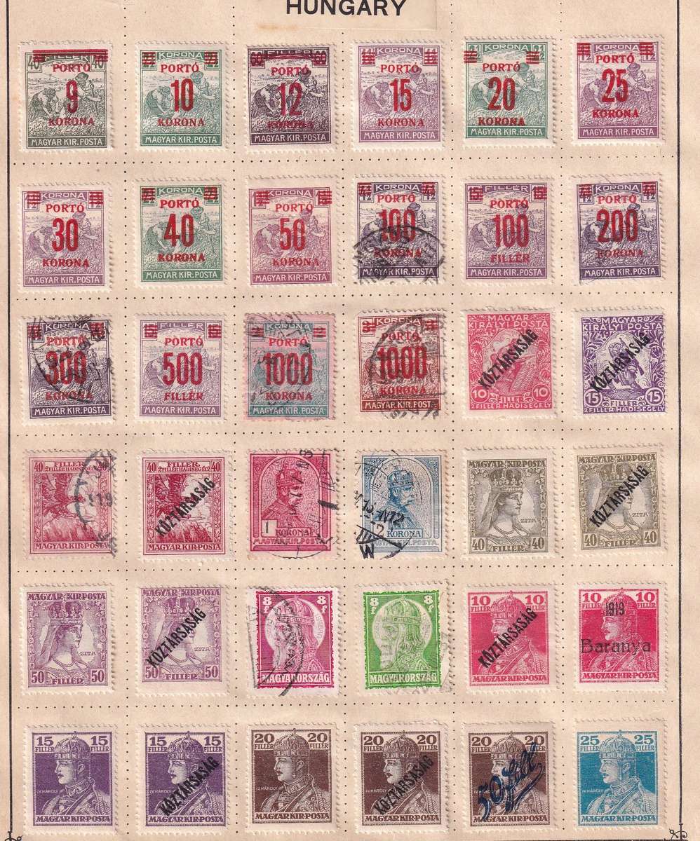 Hungary part sets on pages , M/H & used                      (11 SCANS)