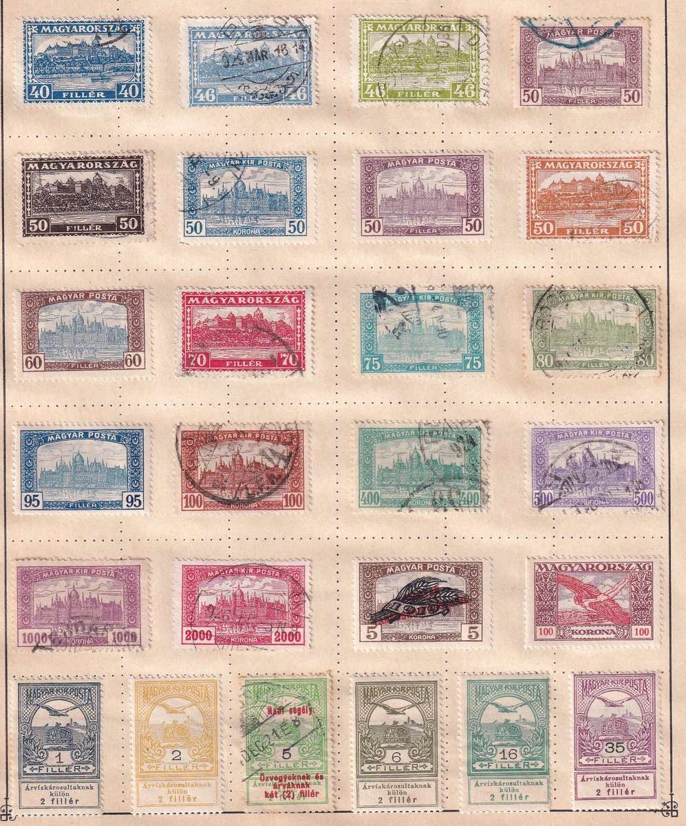 Hungary part sets on pages , M/H & used                      (11 SCANS)
