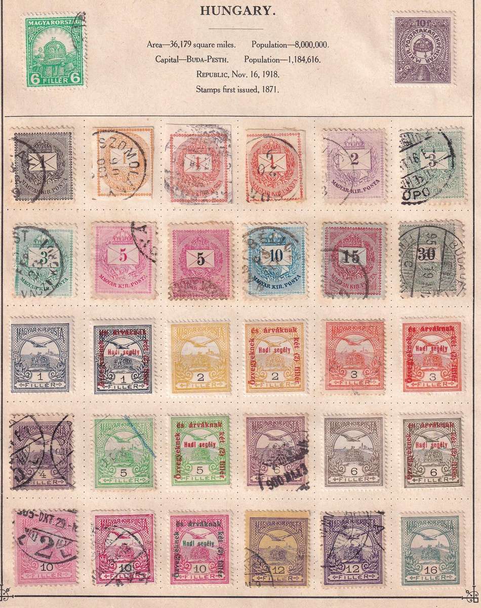 Hungary part sets on pages , M/H & used                      (11 SCANS)