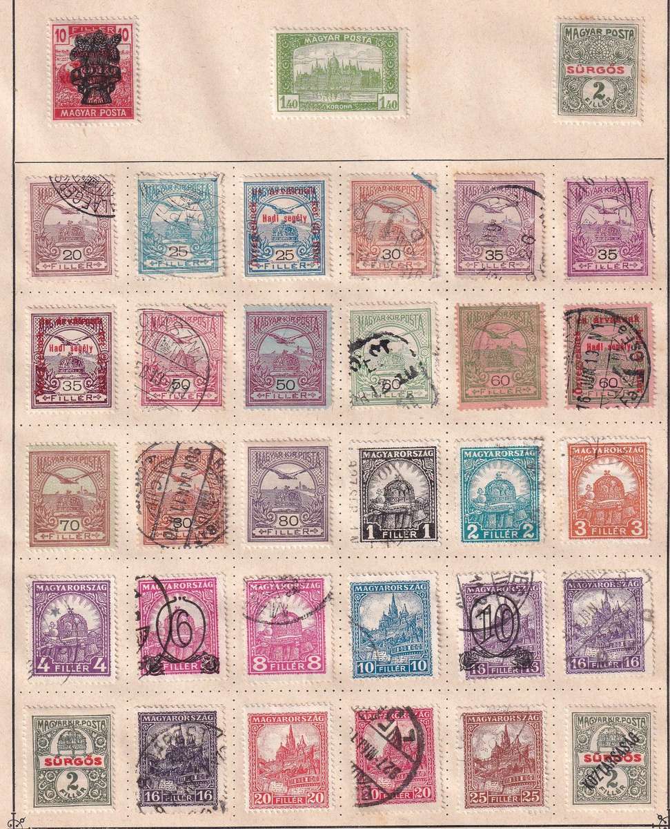 Hungary part sets on pages , M/H & used                      (11 SCANS)