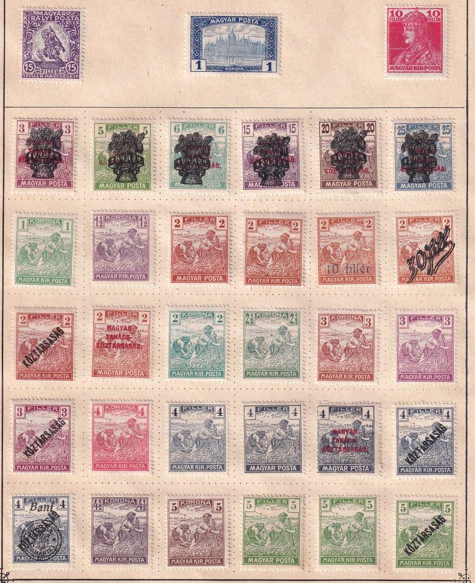 Hungary part sets on pages , M/H & used                      (11 SCANS)