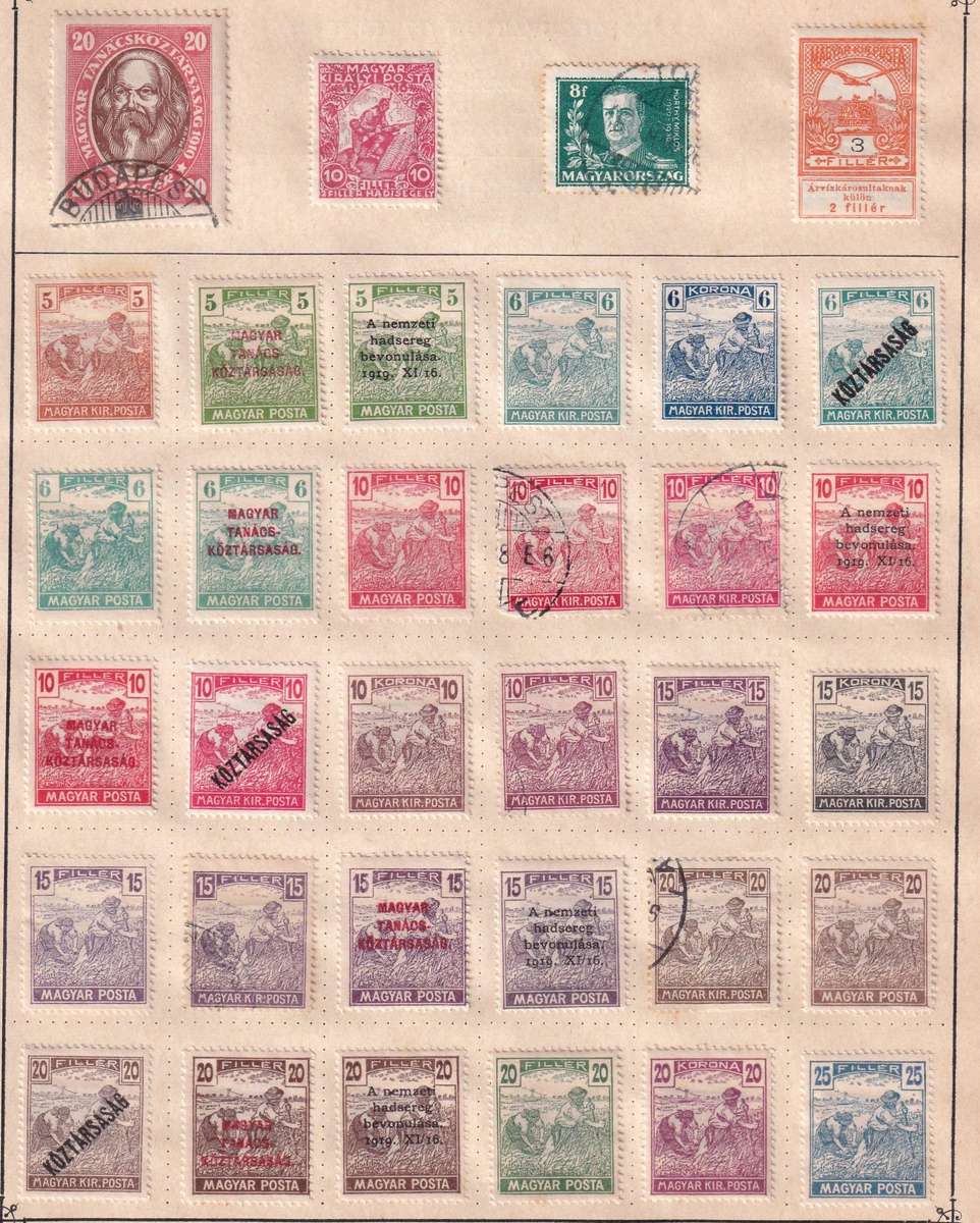 Hungary part sets on pages , M/H & used                      (11 SCANS)