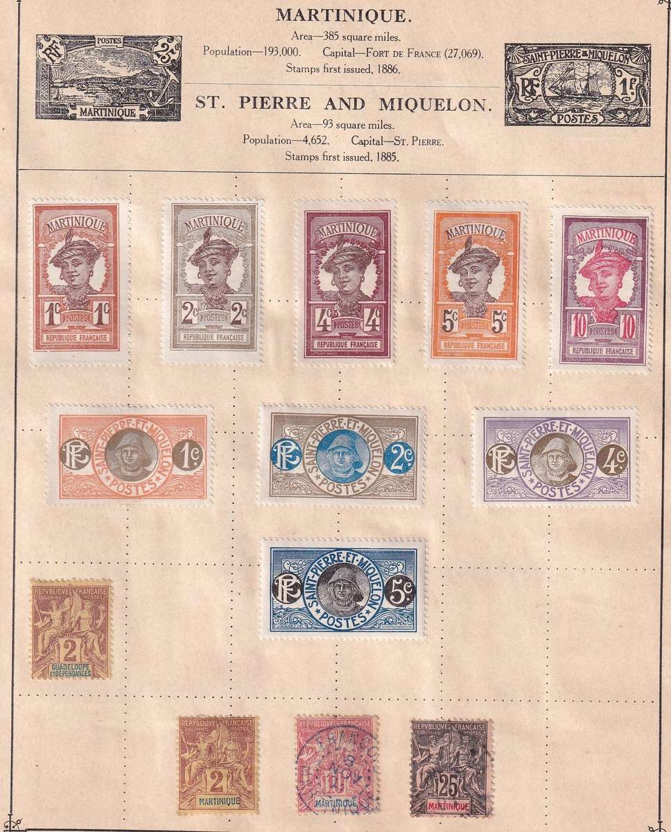 France colonies part sets, M/H & used           (9 X SCANS, note stamp adherence to pages)
