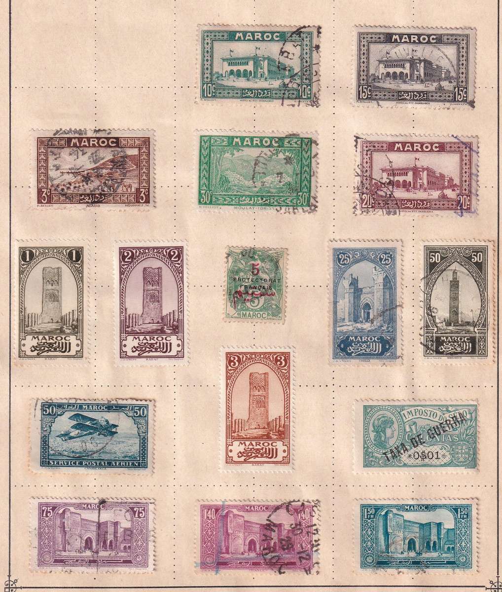 France colonies part sets, M/H & used           (9 X SCANS, note stamp adherence to pages)