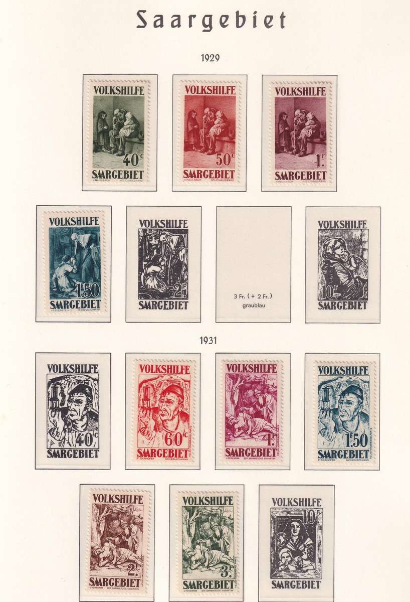 Germany SAARGEBIET 1929 & 1931 part overprinted sets, M/H         ( Preprinted page not included)