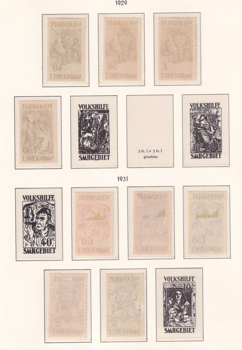 Germany SAARGEBIET 1929 & 1931 part overprinted sets, M/H         ( Preprinted page not included)