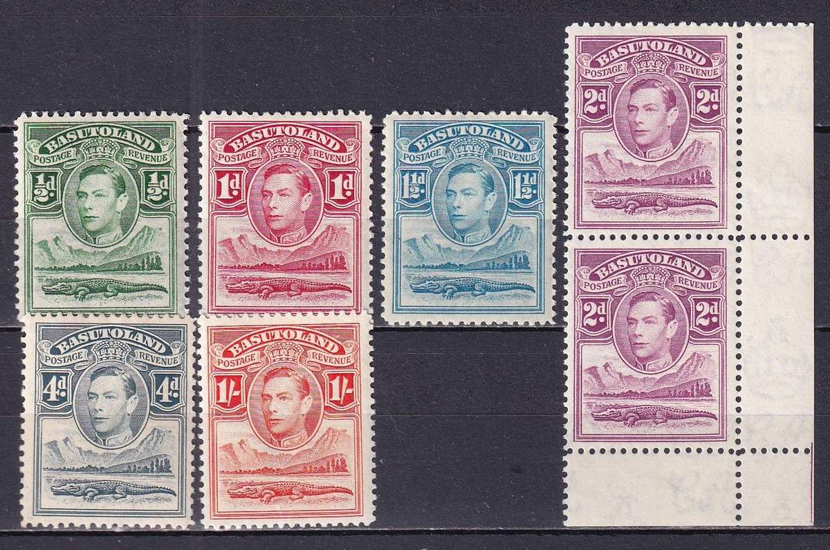 Basutoland 1938 KG VI part Defi set, MLH                    ( SACC 18-25)