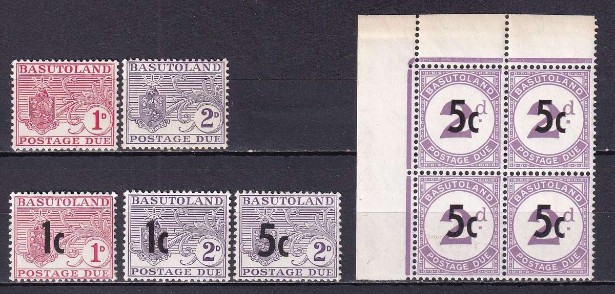 Basutoland 1956 & 61 Postage due part sets, MNH        (SACC 3-7)