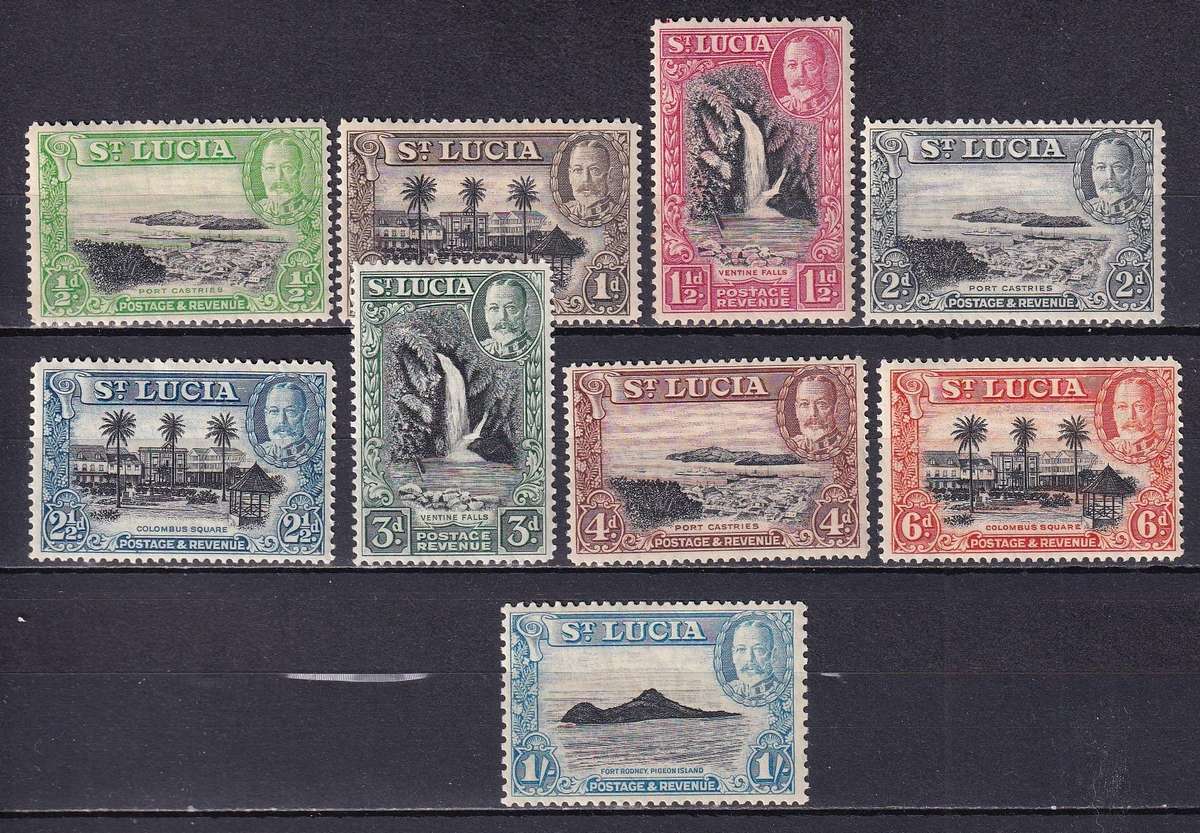 St Lucia 1936 KG V part set (Perf 14) , M/H                (SG 113-121, CV £14)
