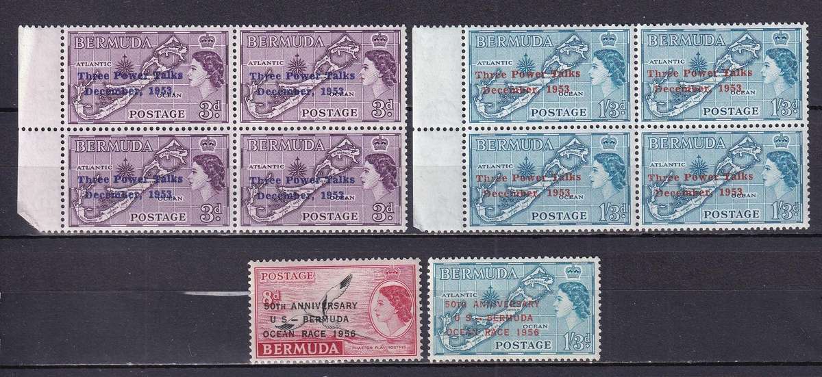 Bermuda 1953 & 1956 QE overprinted sets, MNH & M/H       ( SG 152>)
