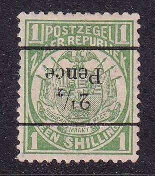 Transvaal 1893 2 1/2d on 1s with INVERTED OVERPRINT (12 1/2mm), M/H      ( SACC 204c, CV R185)
