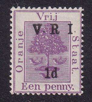 Orange Free State 1900 V.R.I. 1d with variety NO STOP AFTER V (THICK V), M/H  (SACC 70c, CV R1100)