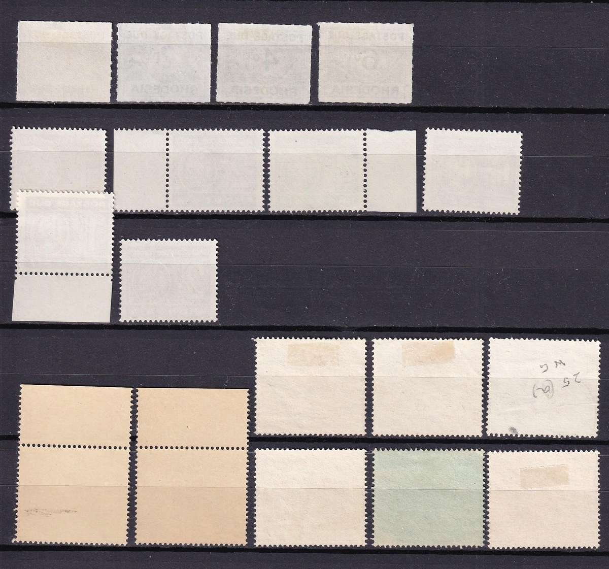 Rhodesia 1965, 1966 & 1970 Postage Due sets & part sets, MNH & used          ( SACC 1> R320)