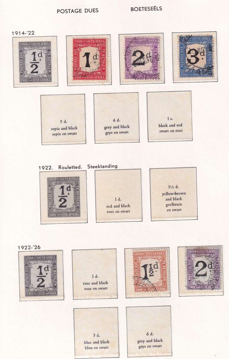 South Africa 1914> Postage Due sets & part sets, used      (4 x Scans, SACC 2> , pages not included)
