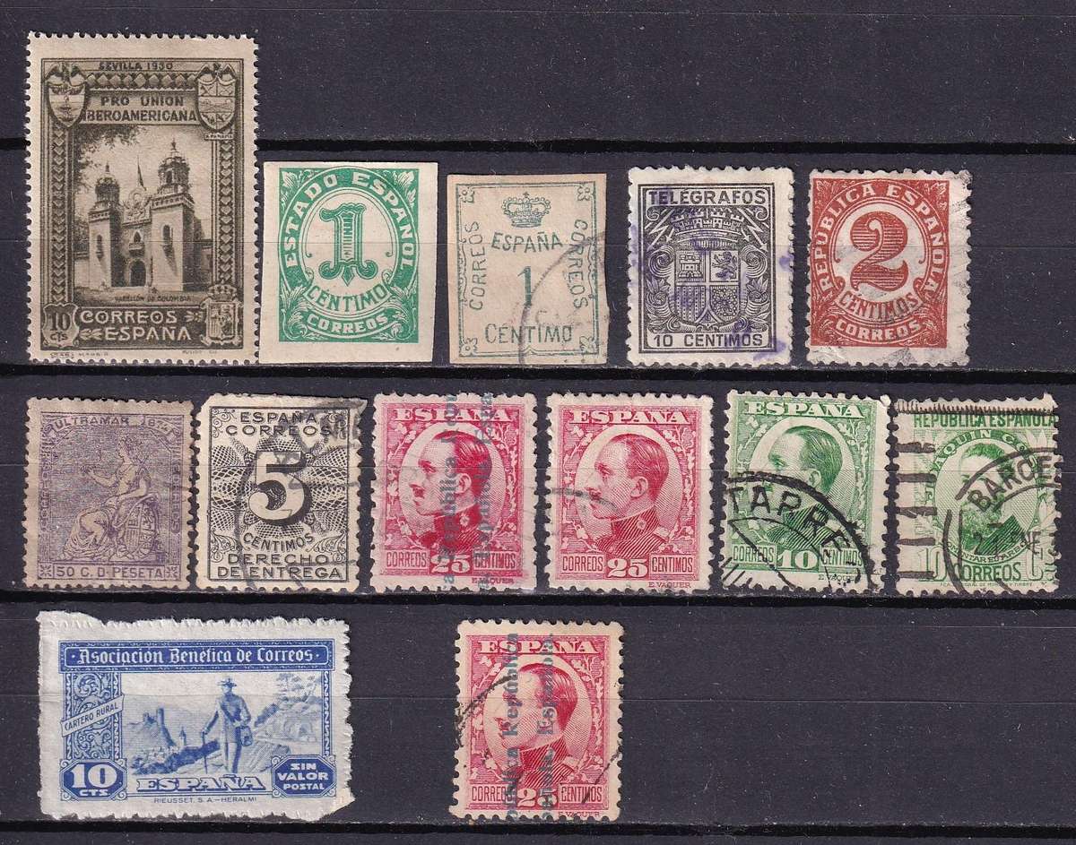 Spain sets & part sets, M/H & used                    ( 4 x SCANS, some stamps adherence to pages)