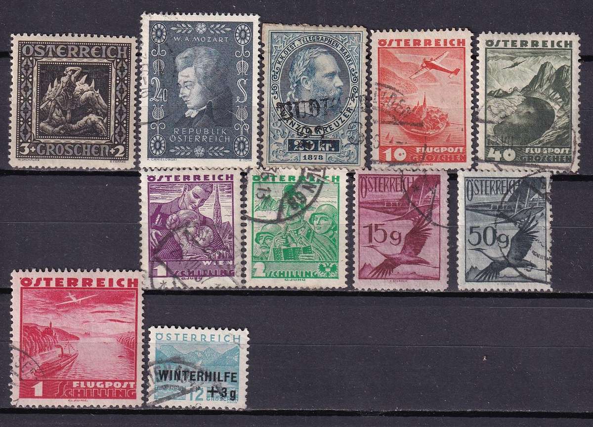 Austria sets & part sets , M/H & used       ( 5 x SCANS, some stamp adherence to pages)
