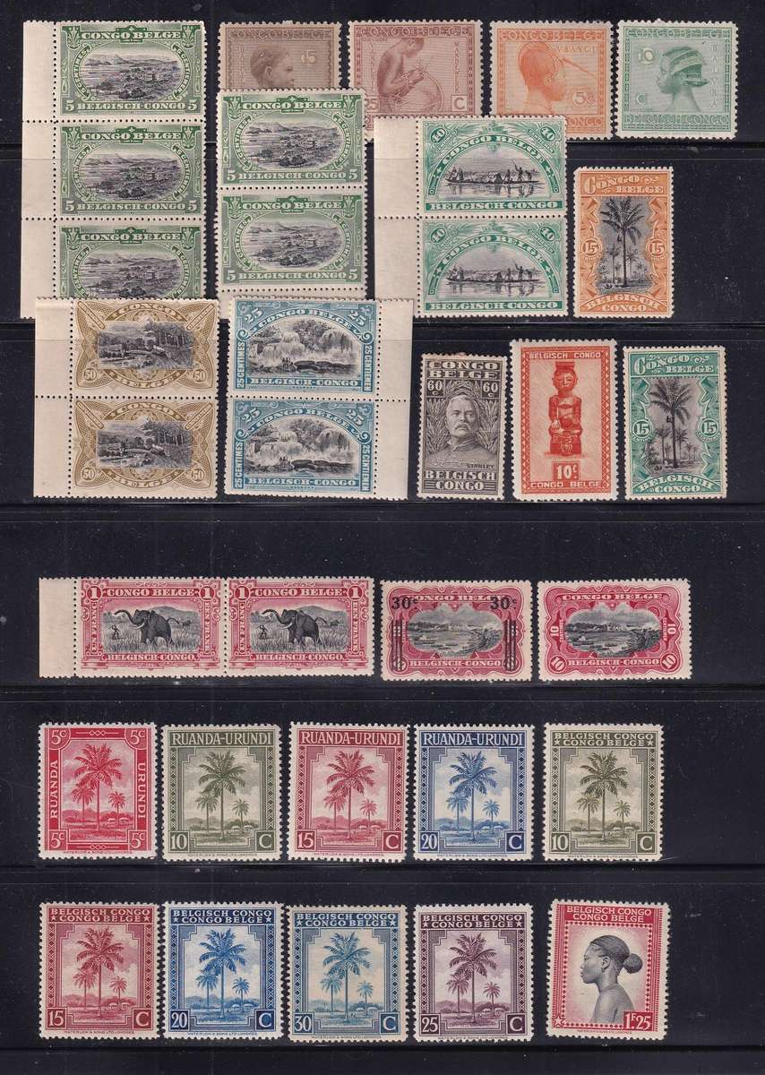 Belgian Congo part sets, M/H