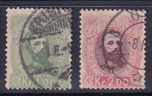 Norway 1878 King Oscar II part set , used                   (SG 68-69, CV £42)