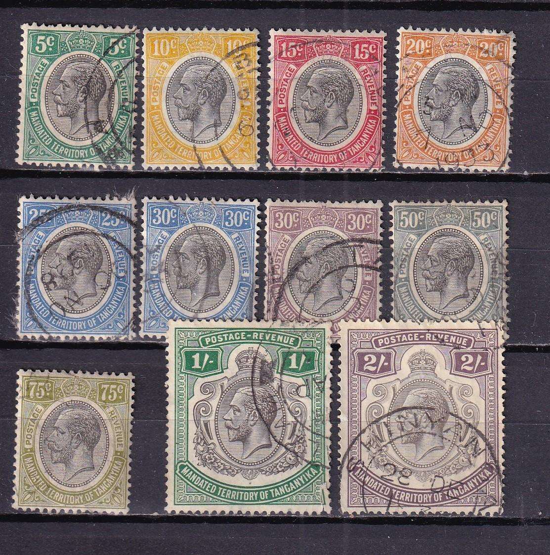Tanganyika 1927-31 KG V part set , used            (SG 93> ,CV £38)