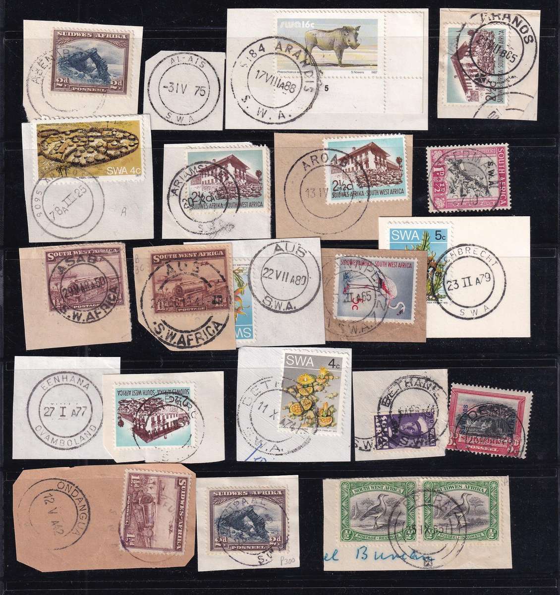South West Africa POSTMARK collection ,all marked            ( 6 SCANS)