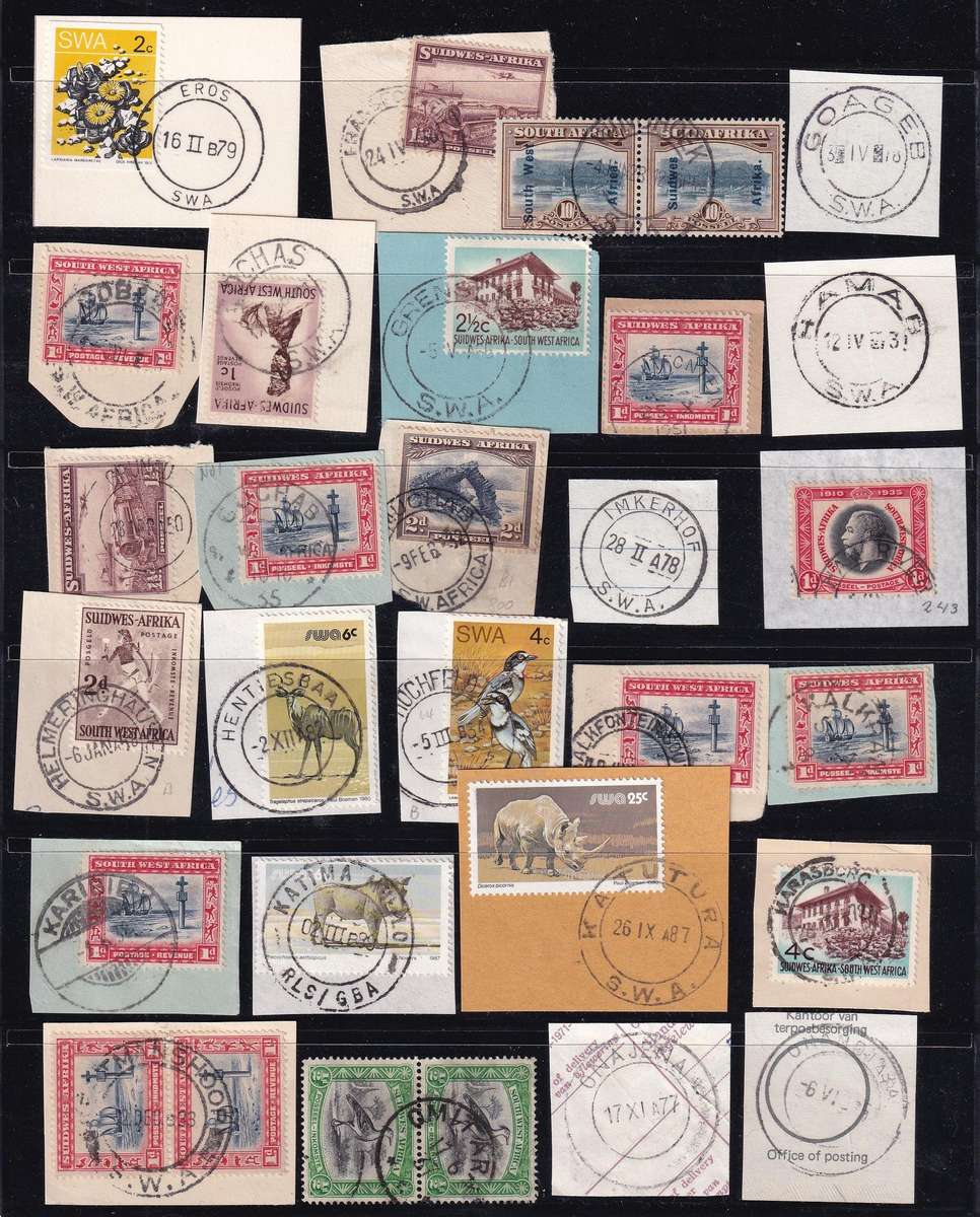 South West Africa POSTMARK collection ,all marked            ( 6 SCANS)