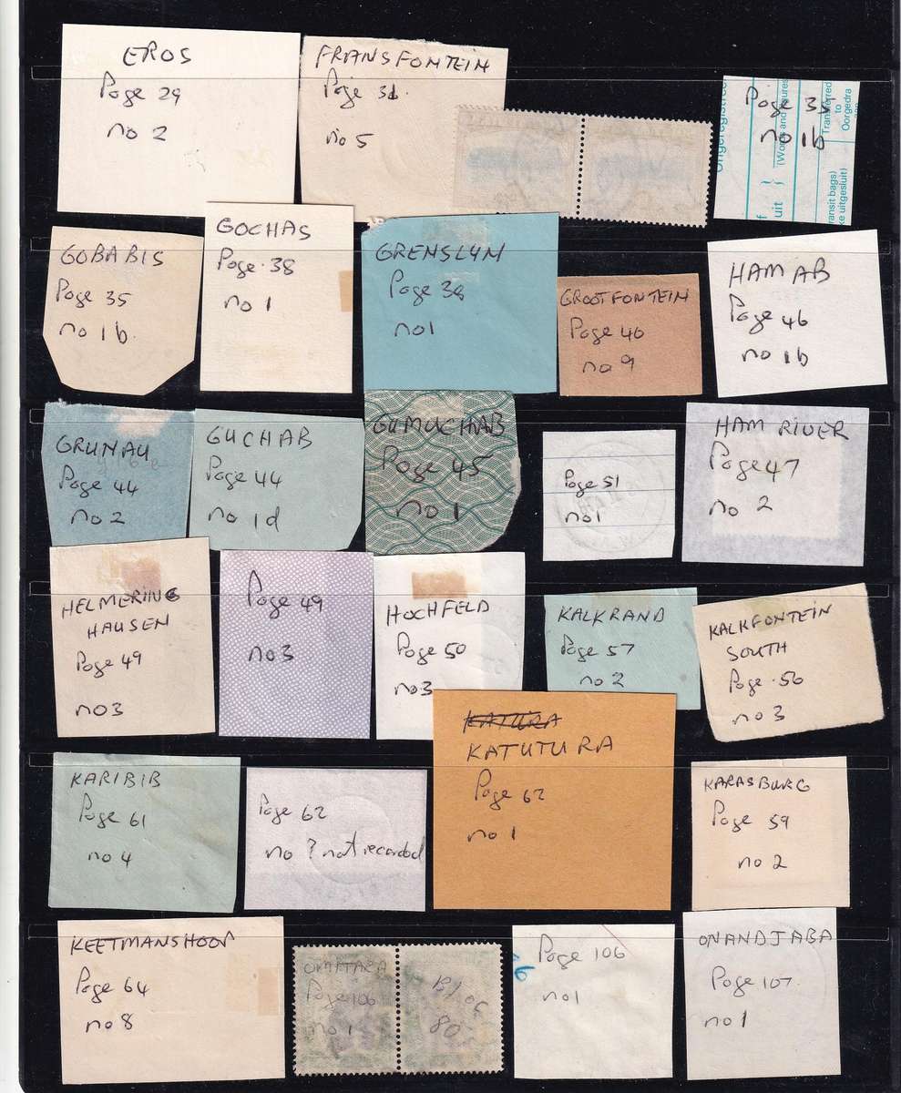 South West Africa POSTMARK collection ,all marked            ( 6 SCANS)