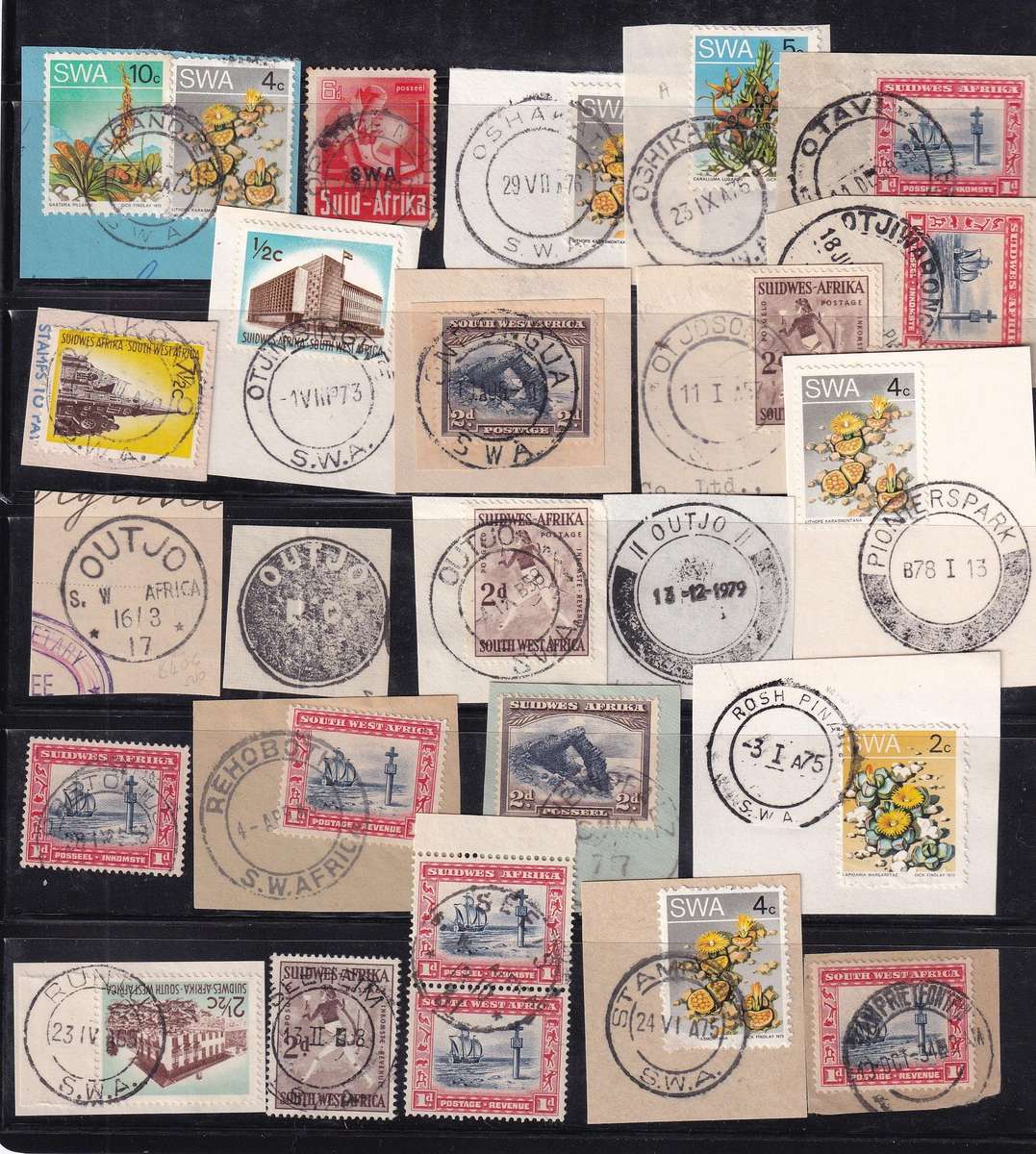 South West Africa POSTMARK collection ,all marked            ( 6 SCANS)