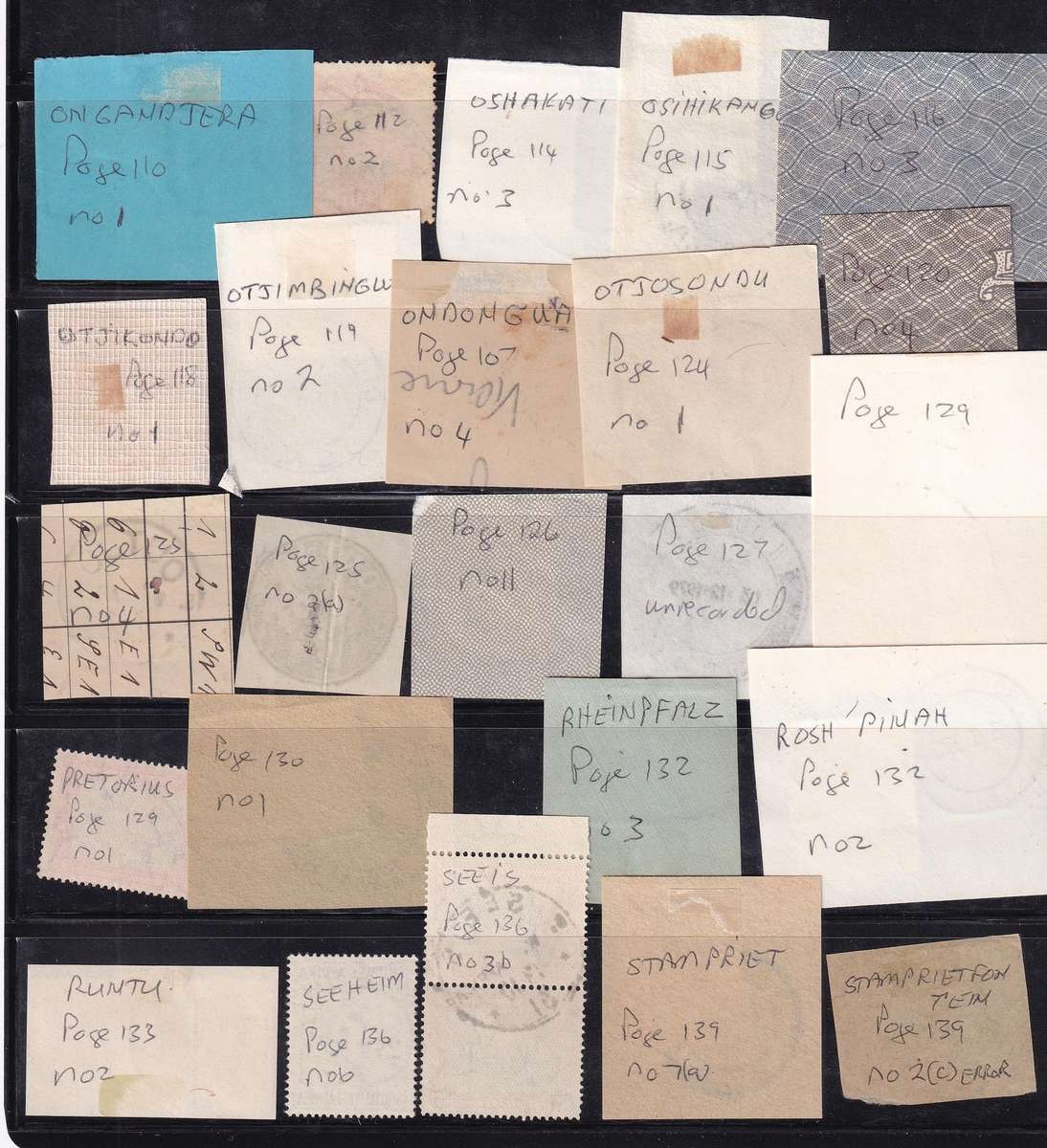 South West Africa POSTMARK collection ,all marked            ( 6 SCANS)