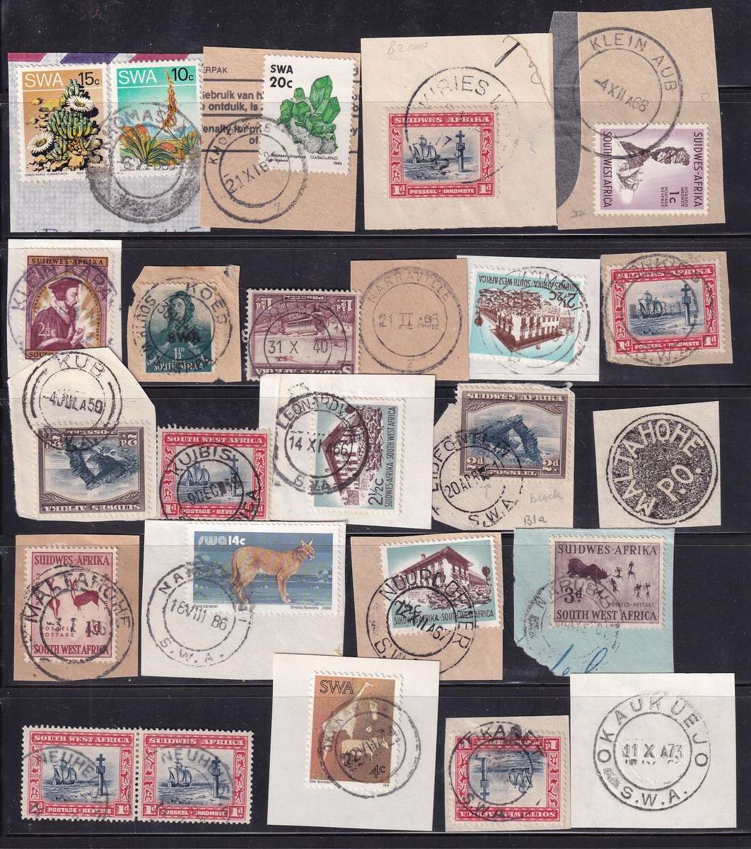 South West Africa POSTMARK collection ,all marked            ( 6 SCANS)