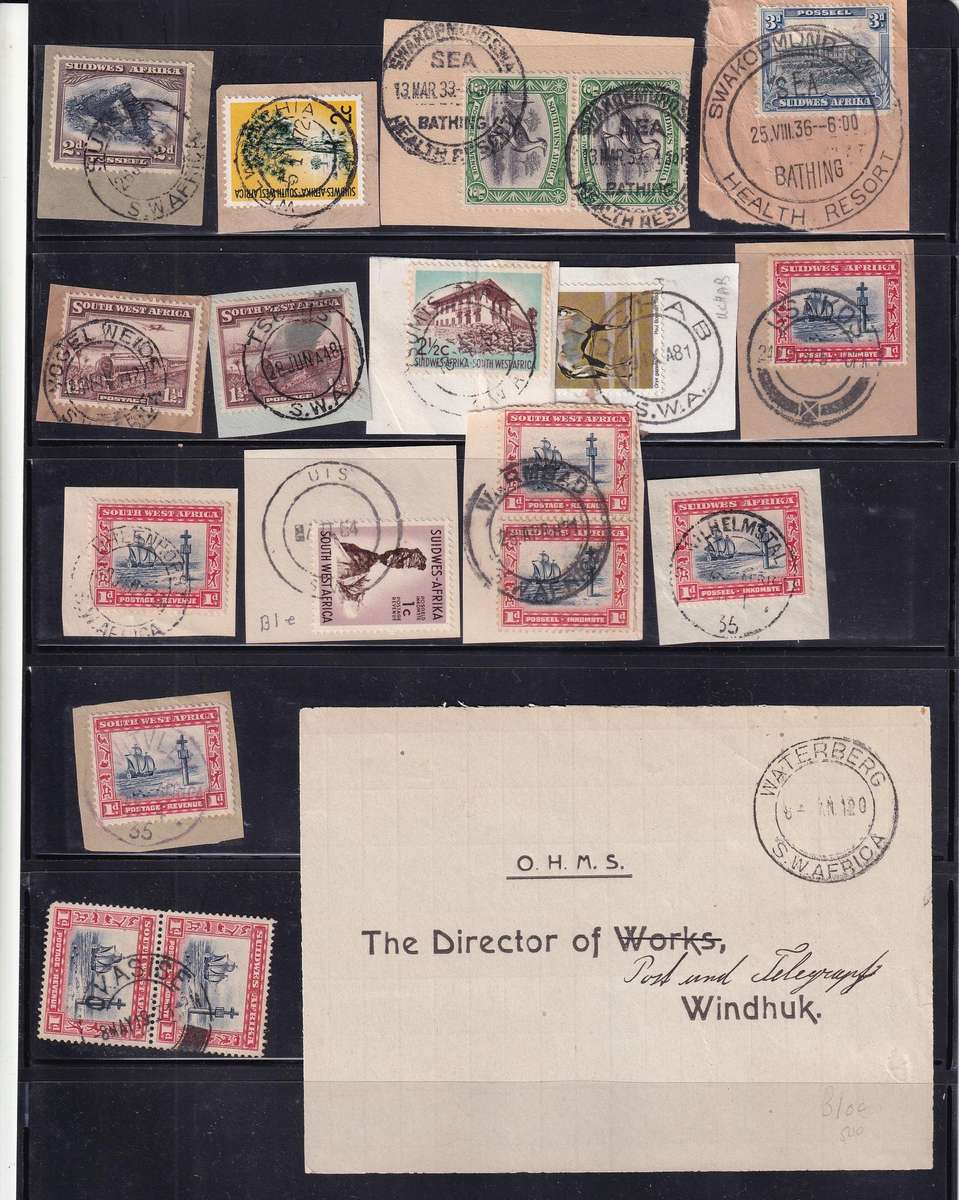 South West Africa POSTMARK collection ,all marked            ( 6 SCANS)
